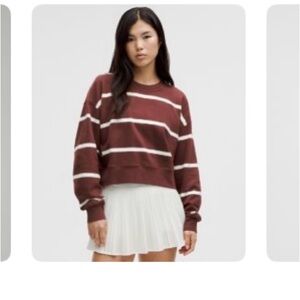 Lulu Striped Maroon and White Sweatshirt